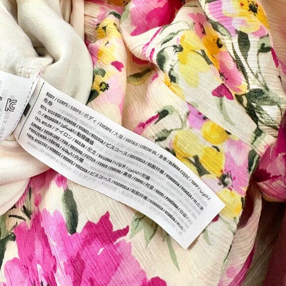 New Abercrombie Crinkle Cropped Floral Pull On Wide Leg Pant | Size XXXL Short - Picture 6 of 9